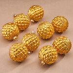 Елочные шары Matelasse 6 см, 9 шт, пластик