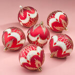 Елочные шары Dronero - Caluso 8 см, 6 шт, пластик