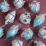 Елочные шары Fiori Congelati 8-12 см, 12 шт, подарочная коробка, стекло