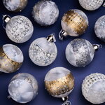 Елочные шары Griglia Solare 8 см, 12 шт, стекло, стекло