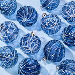 Елочные шары Zaffiro Gelido 8 см, 12 шт, стекло