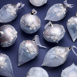 Елочные шары Fiori Di Perle 8-12 см, 12 шт, стекло