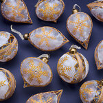 Елочные шары Tormenta Dorato 8-12 см, 12 шт, стекло