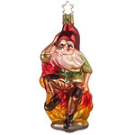 Стеклянная елочная игрушка Гном Румпель 13 см, подвеска