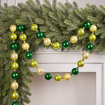 Бусы на елку Wellington - Mela Renetta 2-5 см, 220 см зеленые, пластиковые