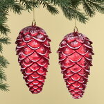 Елочная игрушка Шишка Crispina 18 см красная, 2 шт, пластик