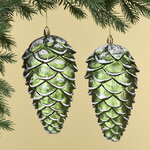 Елочная игрушка Шишка Crispina 18 см зеленая, 2 шт, пластик