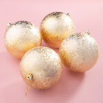 Елочные шары Craquelure 10 см золотые, 4 шт, пластик