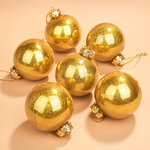 Елочные ПЭТ шары Albertine - Amber Daner 8 см, 6 шт, пластик