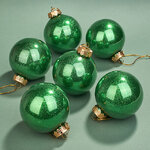 Елочные ПЭТ шары Albertine - Sea Green 8 см, 6 шт, пластик