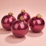 Елочные ПЭТ шары Albertine - Garnet Garden 10 см, 4 шт, пластик