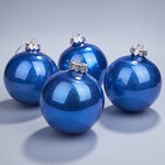 Елочные ПЭТ шары Albertine - Starry Midnight 10 см, 4 шт, пластик