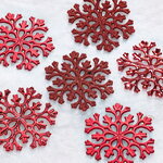 Елочная игрушка Снежинка Flanessa 11 см красная, 6 шт