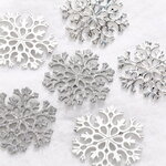 Елочная игрушка Снежинка Flanessa 11 см серебряная, 6 шт