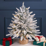 Елка настольная 60 см Вальделиз, заснеженная 60 см, 50 LED ламп, контроллер, на батарейках, ЛИТАЯ 100%