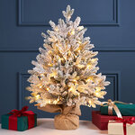 Елка настольная с гирляндой 60 см Бригельс, заснеженная, 50 теплых белых LED ламп, контроллер, ЛИТАЯ 100%