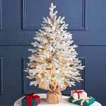 Искусственная елка с гирляндой Сноу Шарм 90 см заснеженная, 150 теплых белых LED ламп, контроллер, ЛИТАЯ 100%