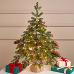 Елка настольная с лампочками 70 см Форест Бьюти, 100 теплых белых LED ламп, контроллер, ЛИТАЯ 100%