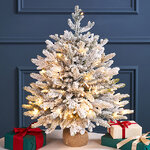 Елка настольная с гирляндой 60 см Вербье, заснеженная, 50 LED ламп, контроллер, ЛИТАЯ 100%