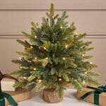 Елка настольная с гирляндой 45 см Вербье, 30 теплых белых LED ламп, контроллер, на батарейках, ЛИТАЯ 100%