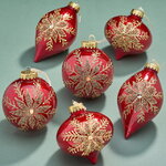 Елочные ПЭТ шары Eterna: Claret Snowlace 10 см, 6 шт