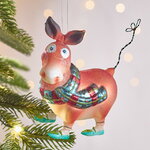 Елочная игрушка Ослик Вэнни - Anjera 12 см, стекло