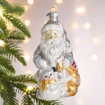 Елочная игрушка Дед Мороз и Снеговик - Frosty Fantasy 13 см, стекло
