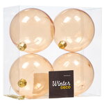 Елочные шары прозрачные Карамель 10 см, 4 шт, пластиковые