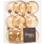 Елочные шары прозрачные Карамель 6 см, 12 шт, пластиковые