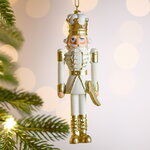 Елочная игрушка Щелкунчик из Страны Сладостей 13 см, белый