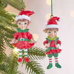 Набор елочных игрушек Эльфы: Данте и Ванда 10 см, 2 шт