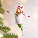 Елочная игрушка Девушка Лукреция на коньках 10 см