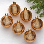 Елочные шары Victorian Glow - Brandy Charm 6 см, 6 шт, пластиковые