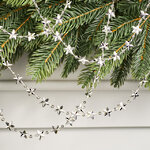 Бусы на елку Звезды Celestial Gleam 270 см серебряные, пластиковые 