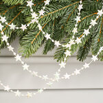 Бусы на елку Звезды Celestial Gleam 270 см белые, пластиковые 