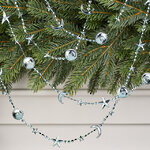 Бусы на елку Vintage - Sun and Moon 270 см голубые, пластиковые 