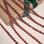 Бусы на елку Vintage Lace - Burgundy 270 см, пластиковые