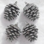 Елочные игрушки Шишки - Silver Forest 6 см, 4 шт, пластик