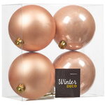 Набор пластиковых шаров 10 см, 4 шт, персиковый, пластик