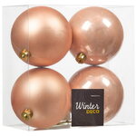 Набор пластиковых шаров 10 см, 4 шт, персиковый, пластик