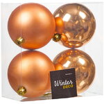 Набор пластиковых шаров 10 см, 4 шт, бренди, пластик