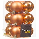 Набор пластиковых шаров 6 см, 12 шт, бренди, пластик