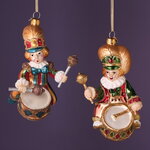 Стеклянные елочные игрушки Дуэт Барабанщиков - Circus Roncalli 10 см, 2 шт, стекло