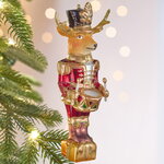 Елочная игрушка Гвардеец Олень Томас 18 см, стекло