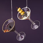 Набор стеклянных елочных игрушек Коктейль - Martini Bianco 11 см, 2 шт