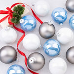 Елочные шары Утренний Туман 8 см, 16 шт, стекло