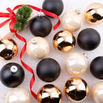 Елочные шары Gatsby Style 8 см, 16 шт, стекло