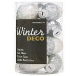 Елочные игрушки Желуди 4 см серебряные, 12 шт, стекло