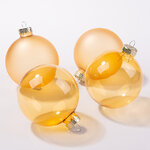 Елочные шары Bubble 8 см золотой mix, 4 шт, стекло