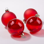 Елочные шары Bubble 8 см красный mix, 4 шт, стекло